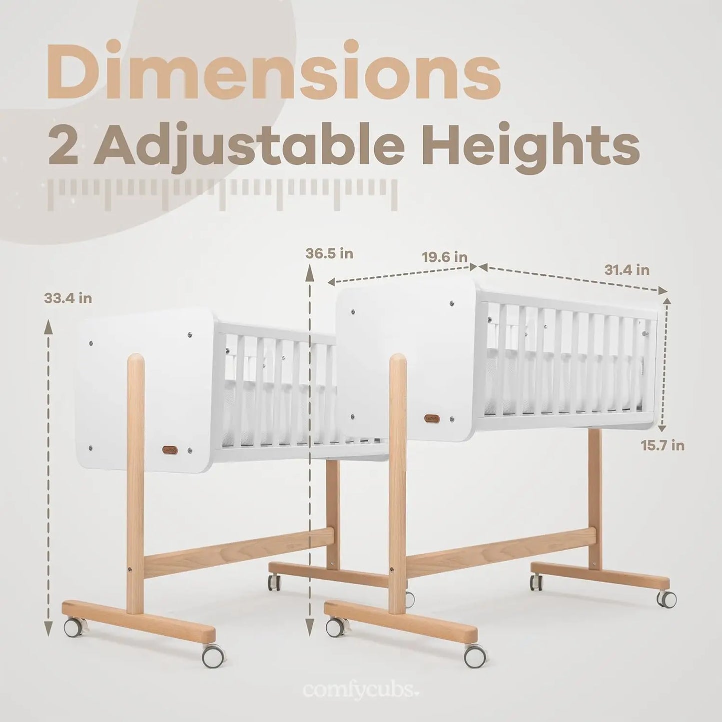 XMSJ Wooden Bedside Bassinet Sleeper - A Modern Solution for Cozy Co-Sleeping and Nursery Elegance