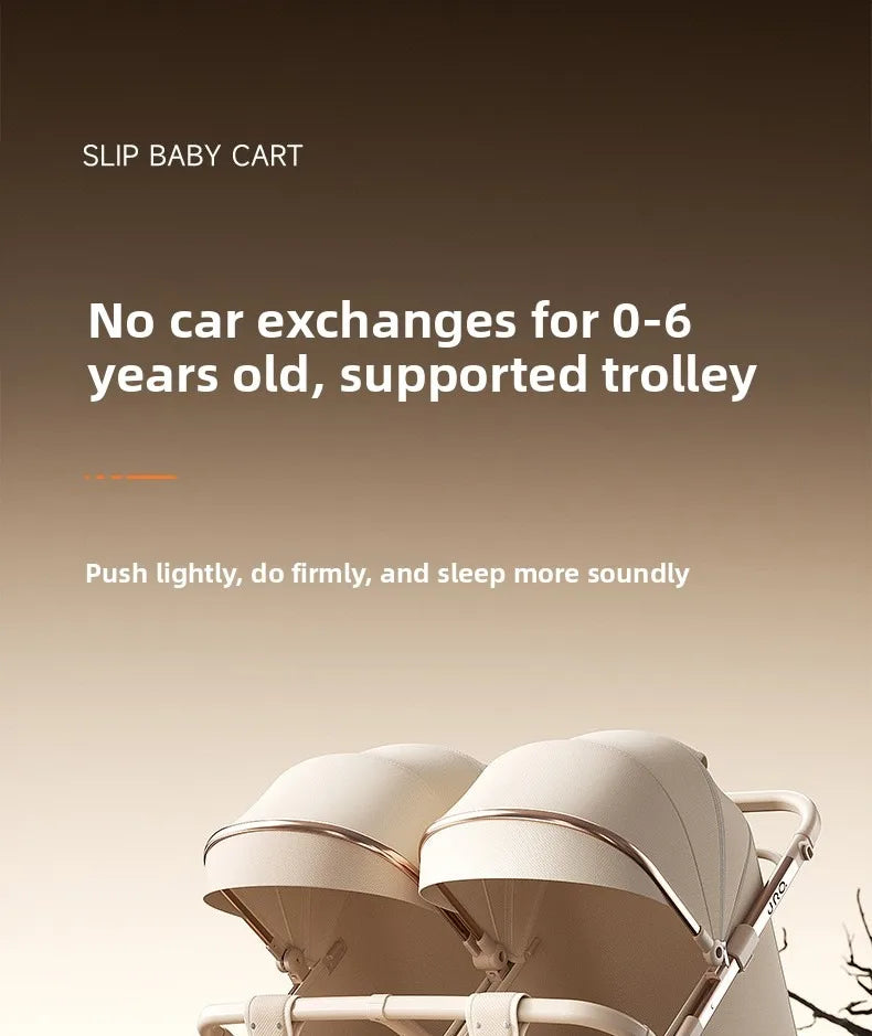 TwinGlide™ 2-in-1 Foldable Twin Baby Stroller – Lie-Flat Comfort, Heavy-Duty