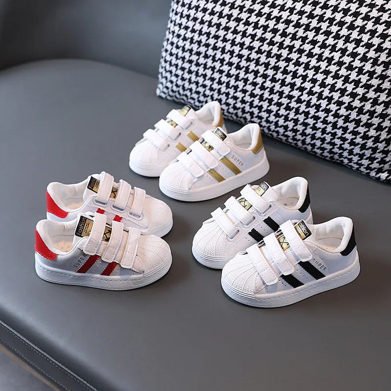 Kids White Fashion Sneakers