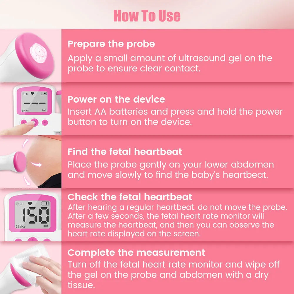 JBMBHC™ T502 3MHz Fetal Doppler