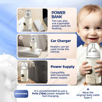 MilkMate™ 10000mAh Baby Bottle Warmer – Multifunctional USB Rechargeable Milk & Food