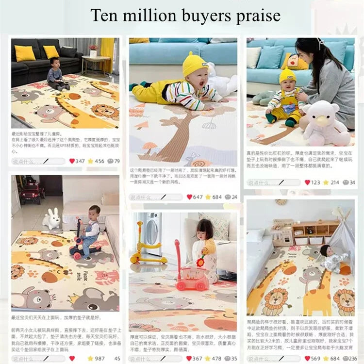 PlayNest™ Foldable Baby & Kids Play Mat – Soft, Educational, Double-Sided Foam Rug