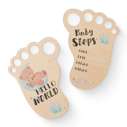 Wooden Baby Milestone Age Cards Set