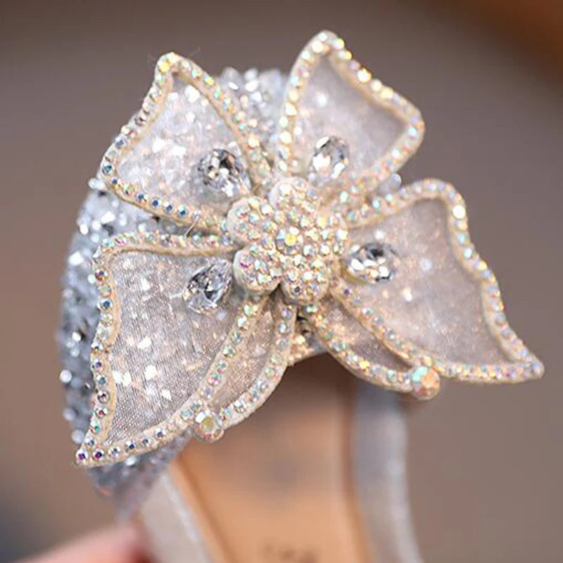 Girls Rhinestone Bow Sandals