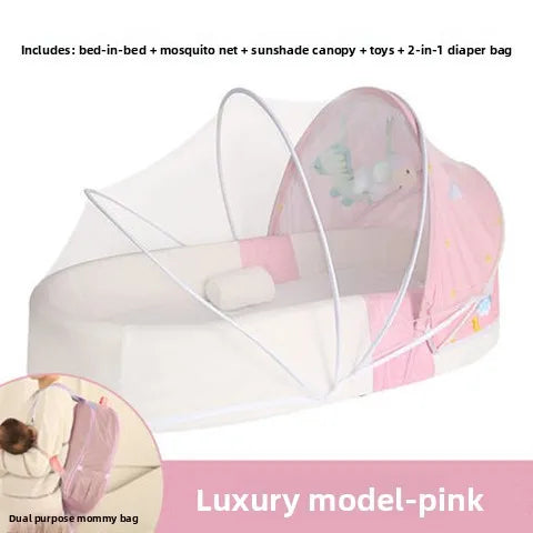 Foldable Outdoor Baby Crib with Mosquito Net