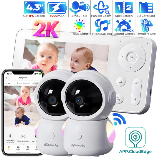 ZySecurity™ 2K 3MP Wireless Video Baby Monitor (ZY-MY06)