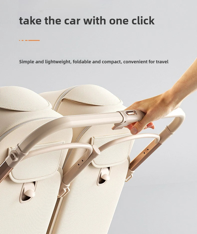 TwinGlide™ 2-in-1 Foldable Twin Baby Stroller – Lie-Flat Comfort, Heavy-Duty