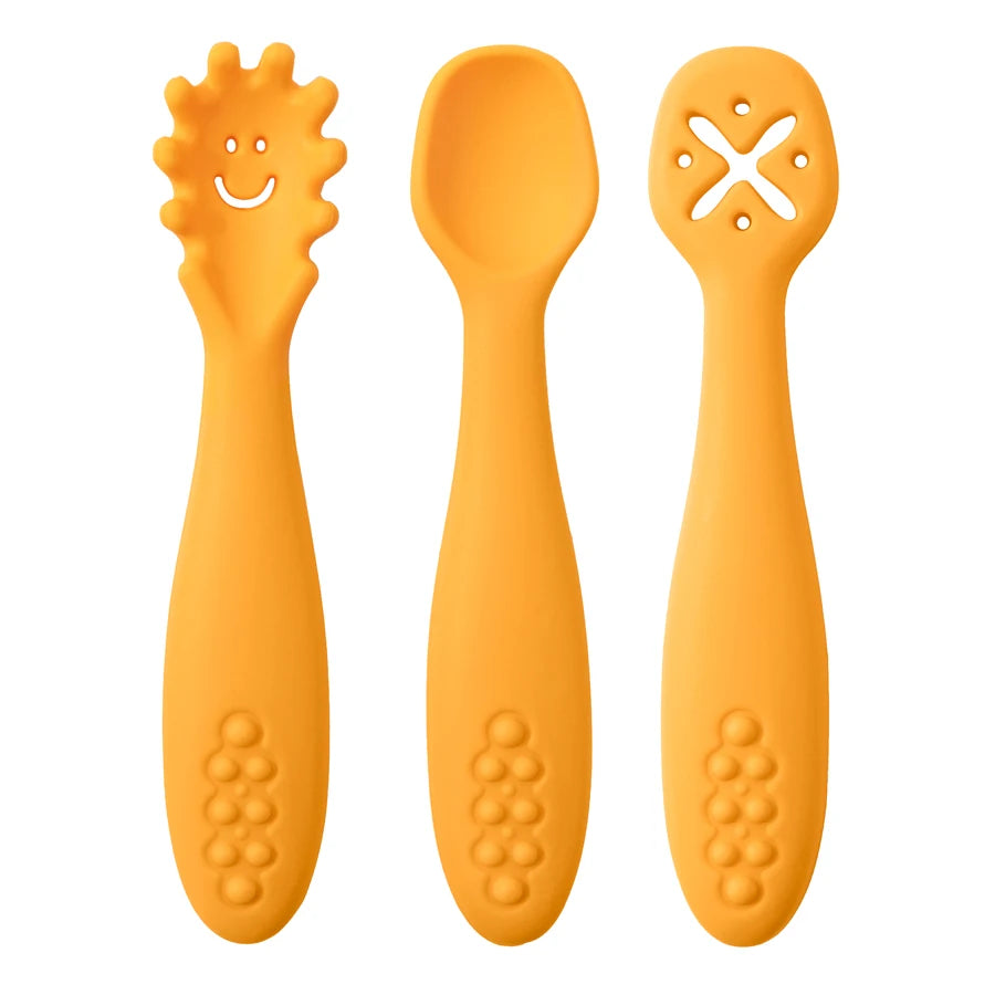 3PCS Cute Baby Learning Spoons Set