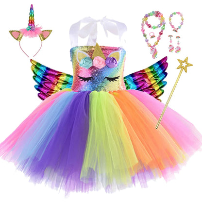Princess Girls Unicorn Tutu Dress