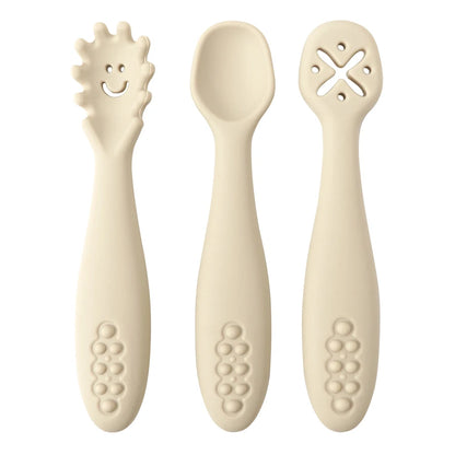 3PCS Cute Baby Learning Spoons Set