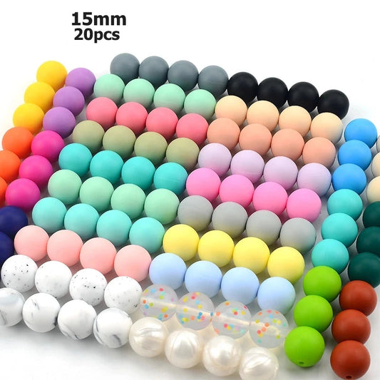 15mm Silicone Teething Beads