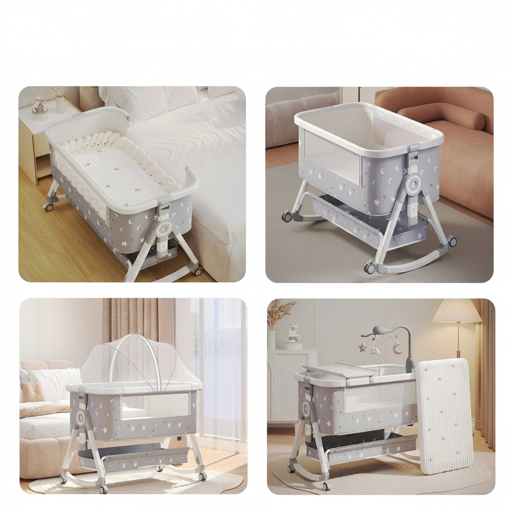 AuraPicks 4-in-1 Baby Crib & Diaper Changing Table