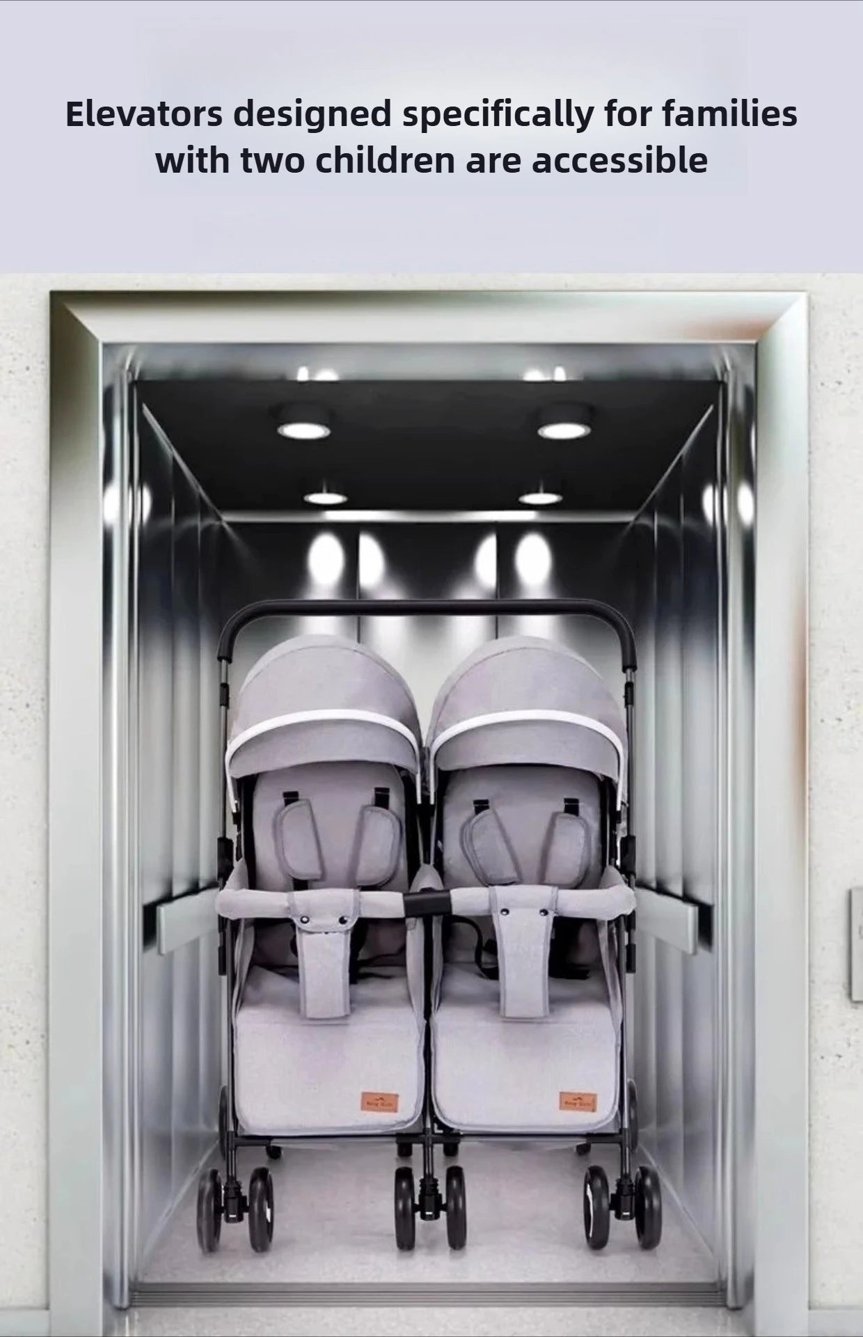 WarmHouse™ TwinFlex Double Stroller – Foldable Comfort for Two Kids