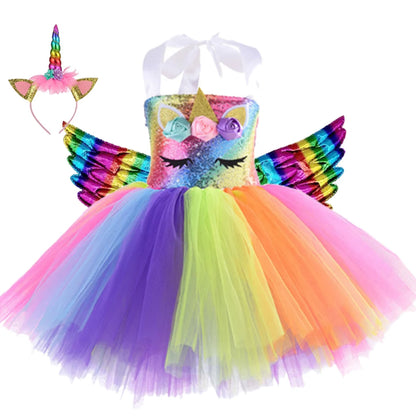 Princess Girls Unicorn Tutu Dress