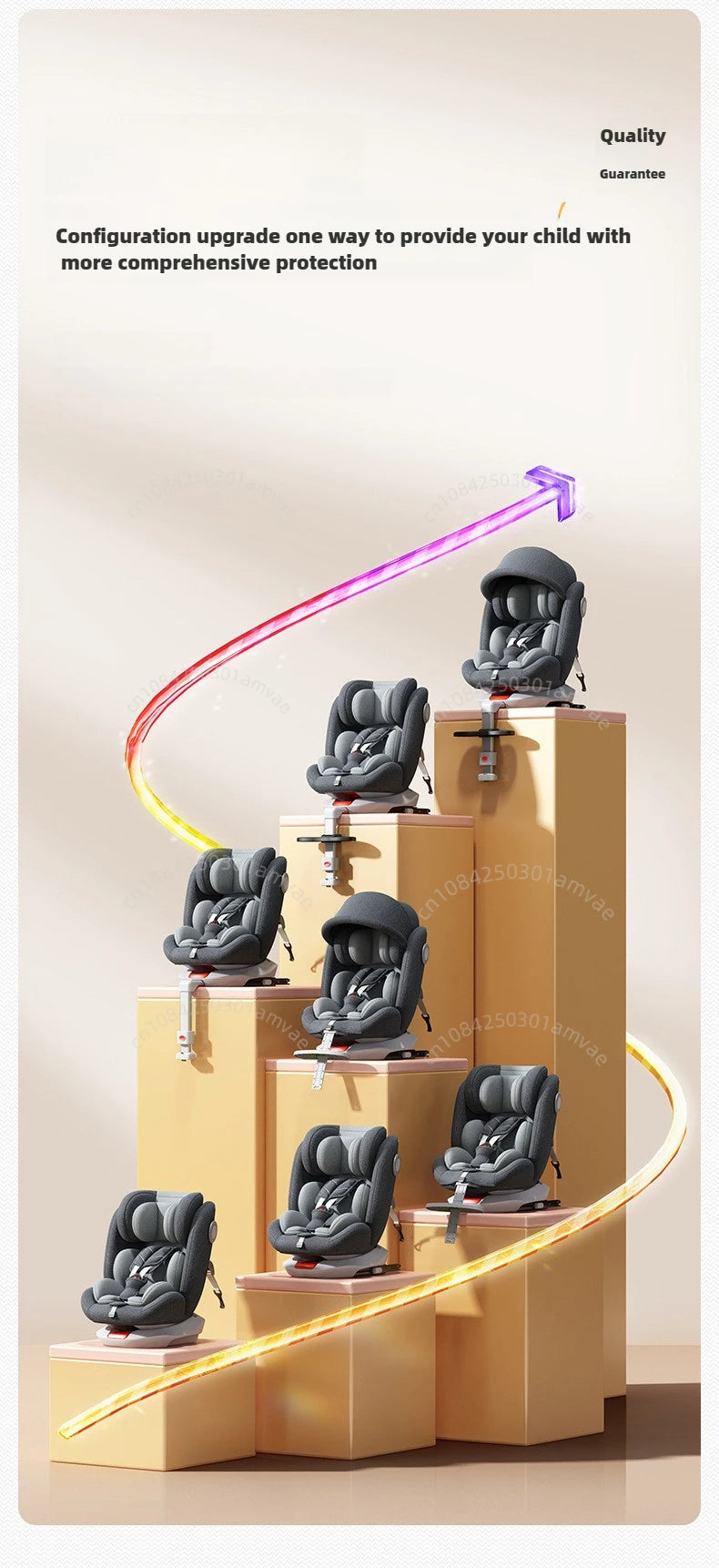 TM™ ISOFIX Child Safety Car Seat – 360° Rotatable Travel Seat for Newborn to 12 Years