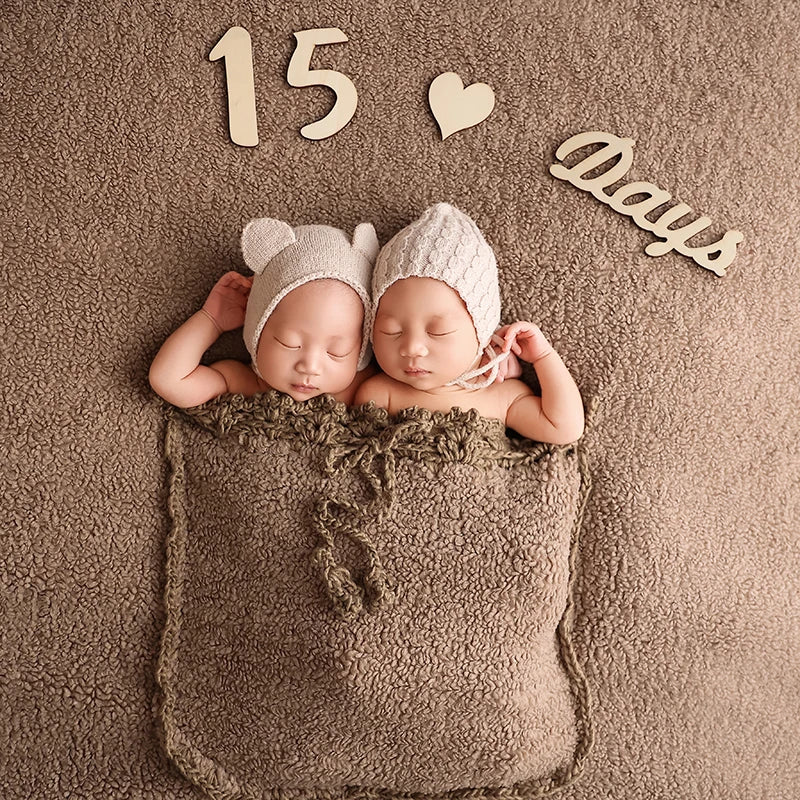 Baby Sleeping Bag Blanket – Brown Newborn Photography Prop for 0–6 Months