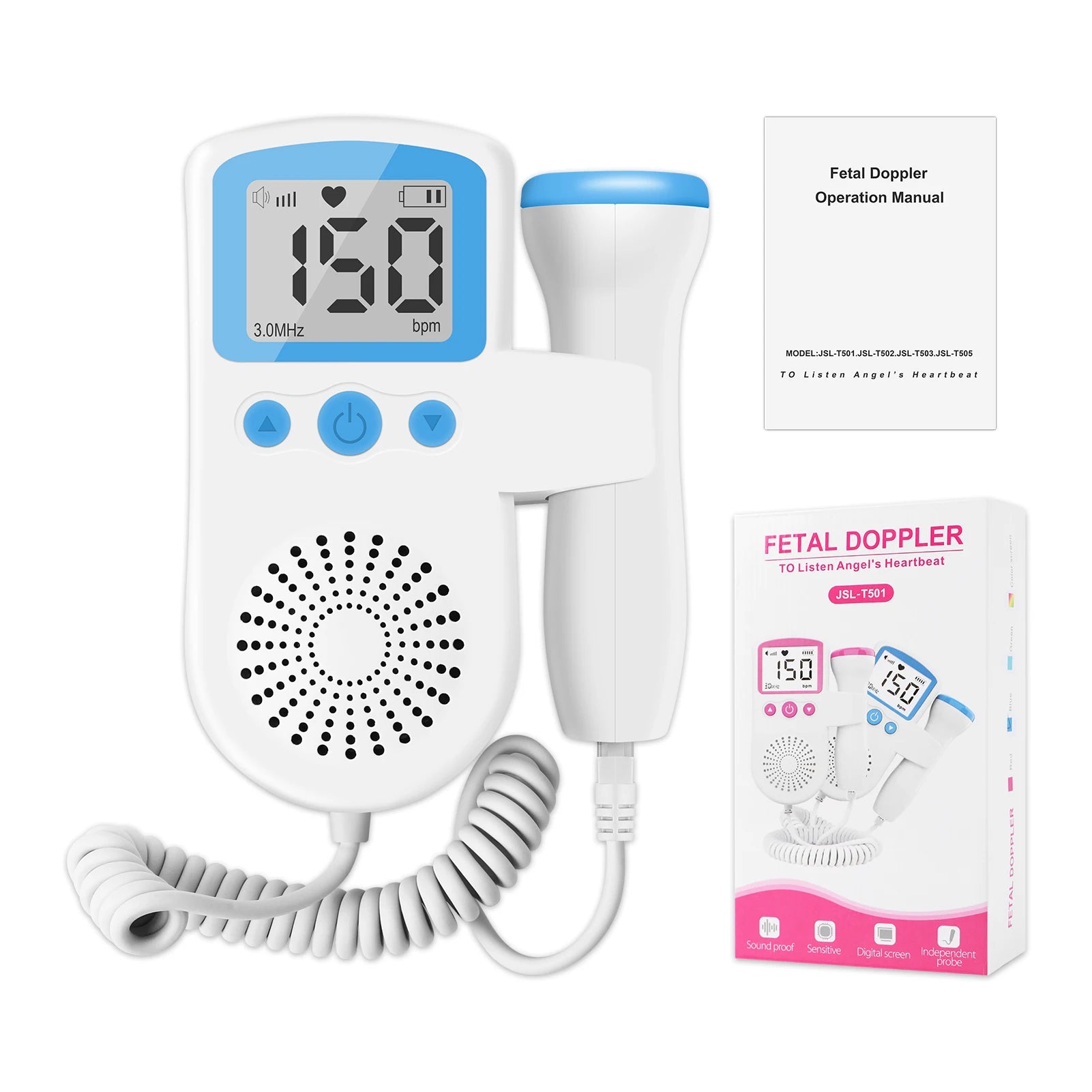 JBMBHC™ T502 3MHz Fetal Doppler
