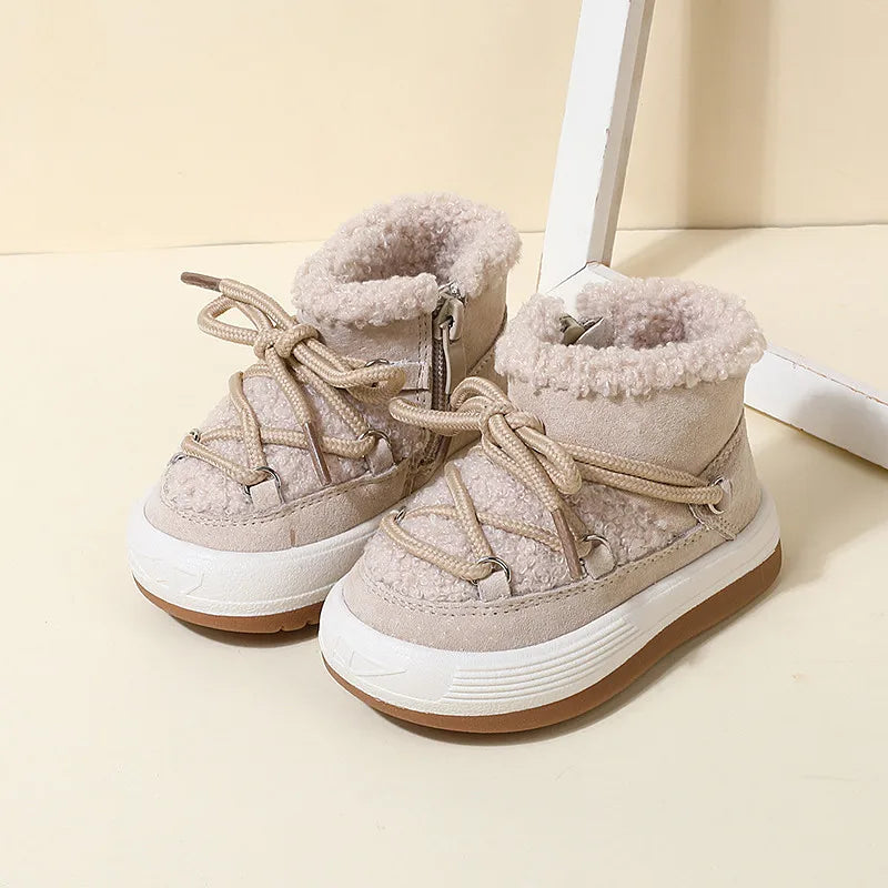 Warm Plush Rubber Sole Baby Boots