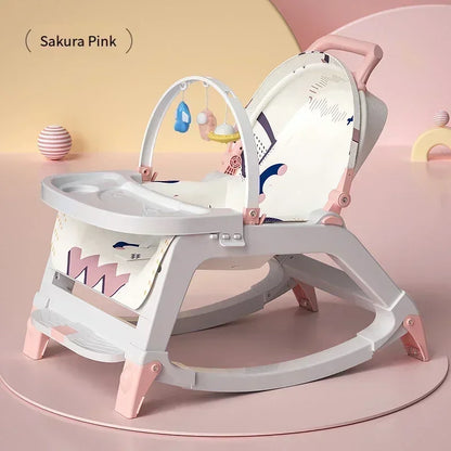 DreamNest™ 5-in-1 Baby Rocking Chair | Multi-Functional Bouncer, Seat, Rocker, Dining & Trolley