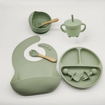 Kid's 6/8-Piece Silicone Dishes Set