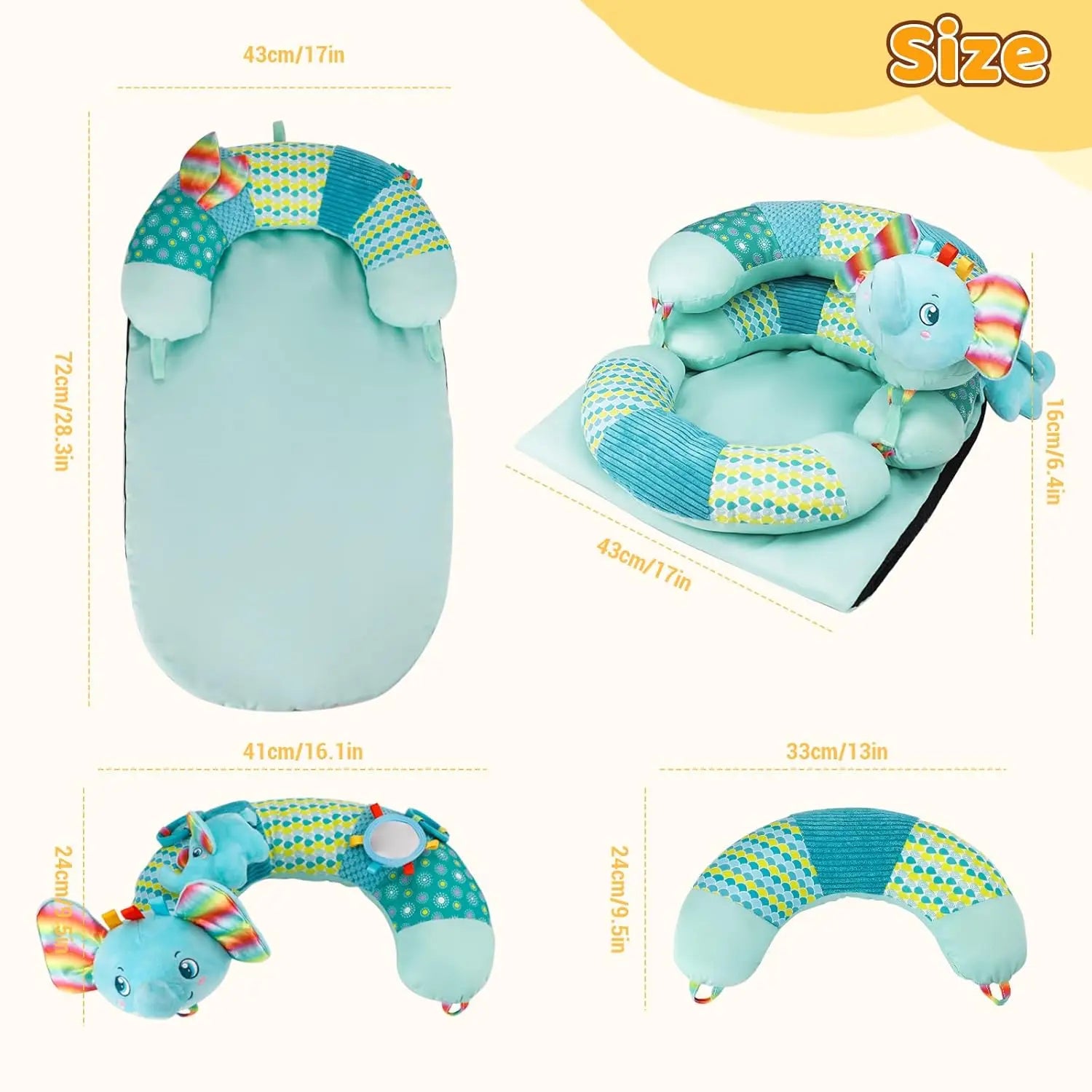 SnuggleNest™ 3-in-1 Baby Tummy Time & Sit-Up Support Mat