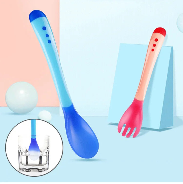 Temperature Sensitive Silicone Baby Tableware Set