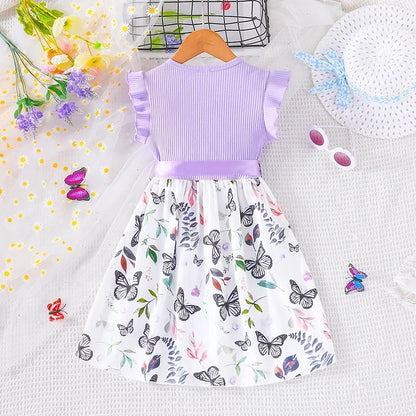 Girls Butterfly Floral Tulle Dress