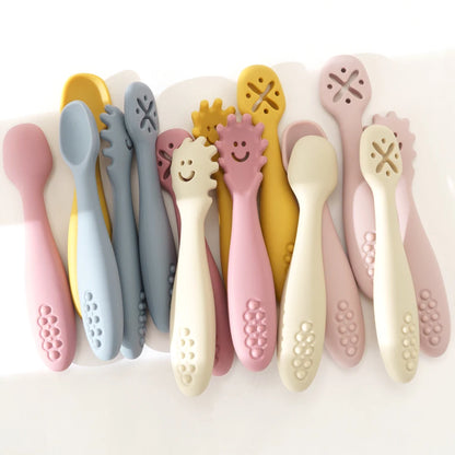 3PCS Cute Baby Learning Spoons Set