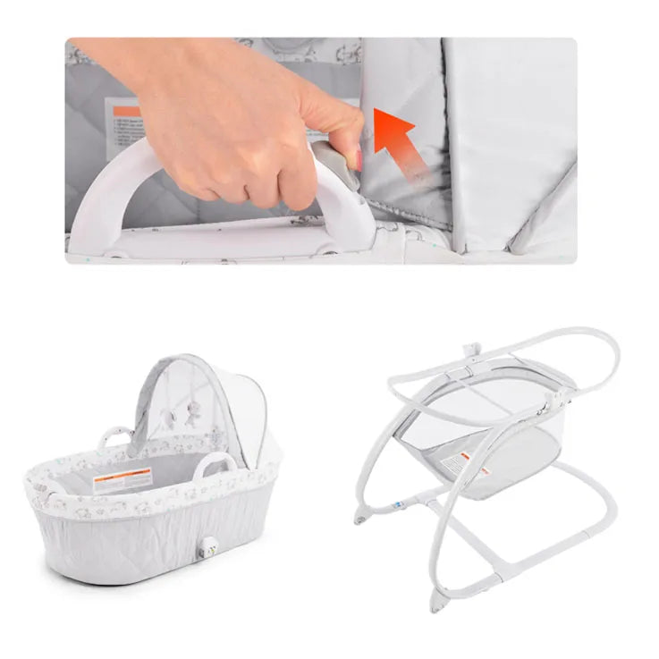 2-in-1 Baby Rocking Bassinet with Music