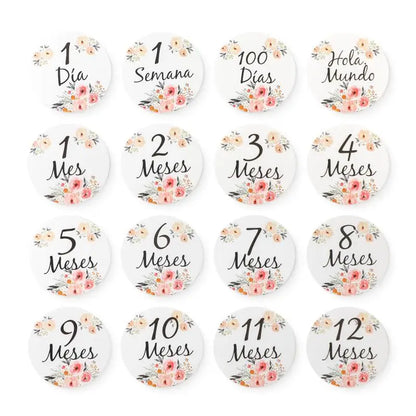 Wooden Baby Milestone Age Cards Set