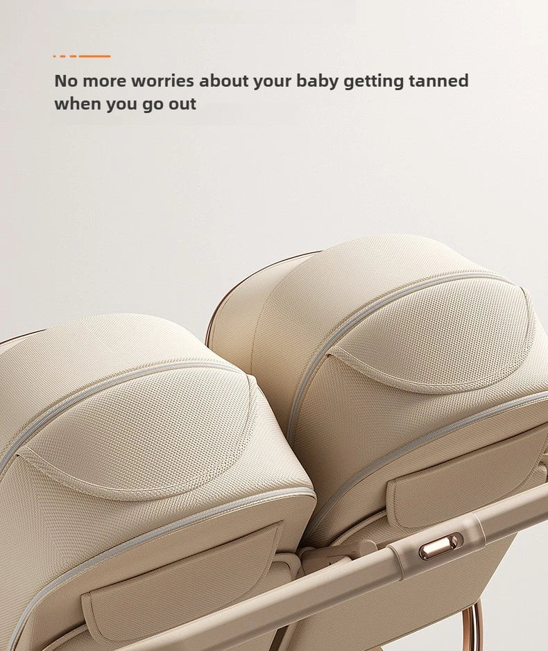 TwinGlide™ 2-in-1 Foldable Twin Baby Stroller – Lie-Flat Comfort, Heavy-Duty