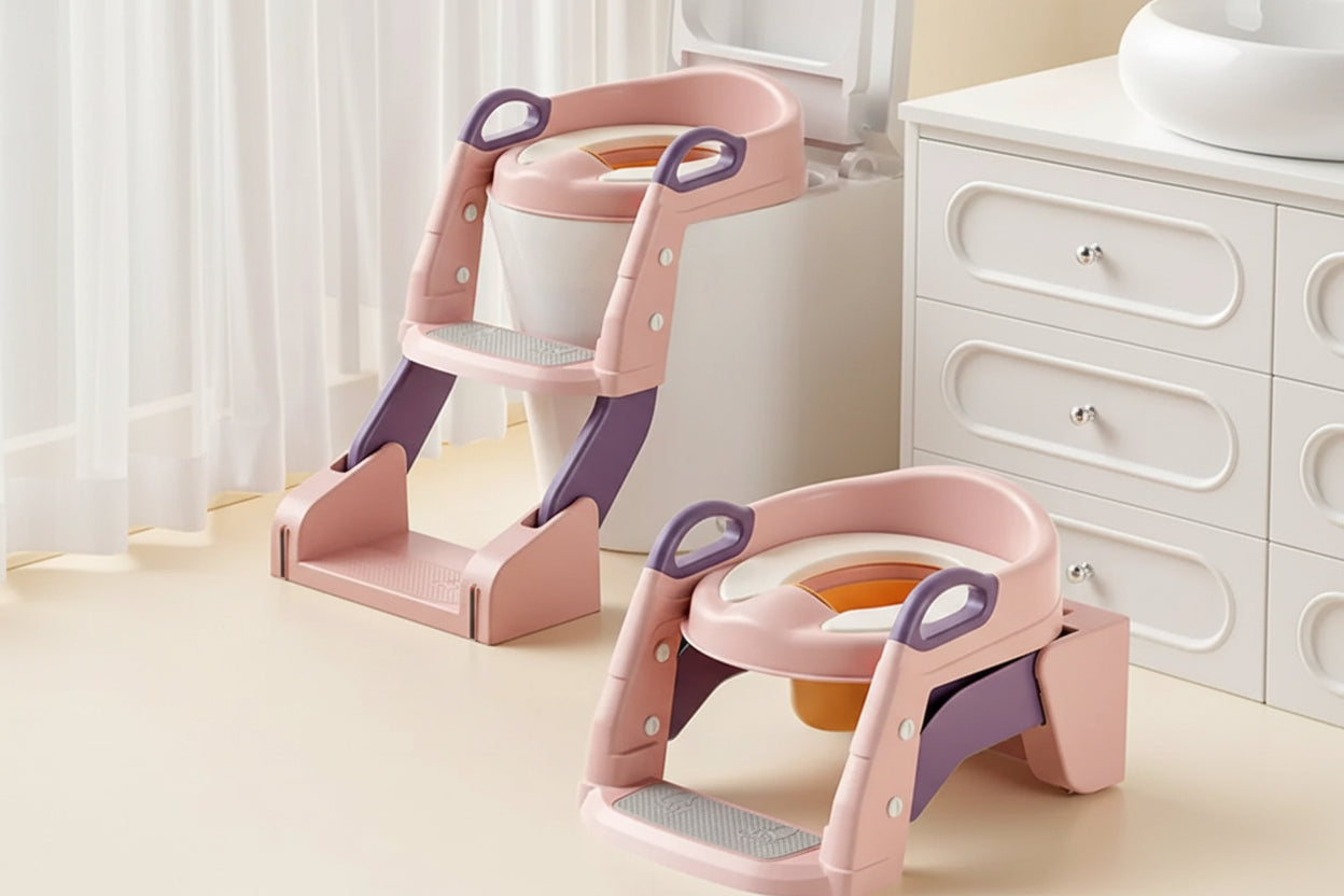 EasyPot™ Folding Baby Potty Training Seat with Step Stool Ladder – Portable Travel Toilet