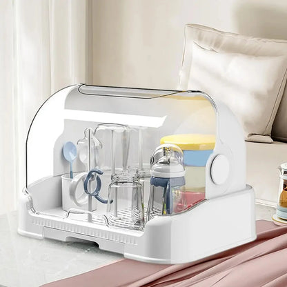 BottleMate™ Toddler Bottle Storage & Drying Rack – Portable Drip Tray Organizer for Maternity Use
