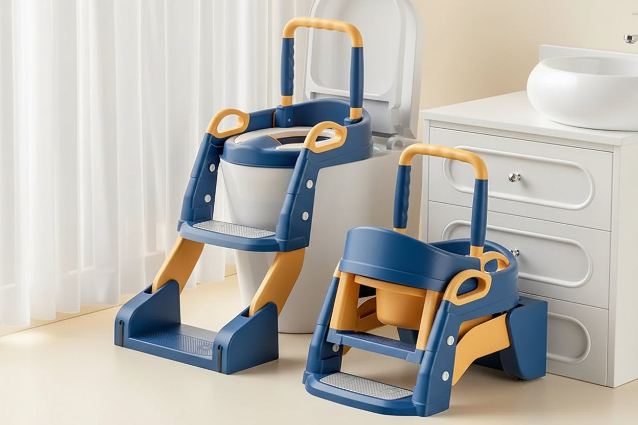 EasyPot™ Folding Baby Potty Training Seat with Step Stool Ladder – Portable Travel Toilet