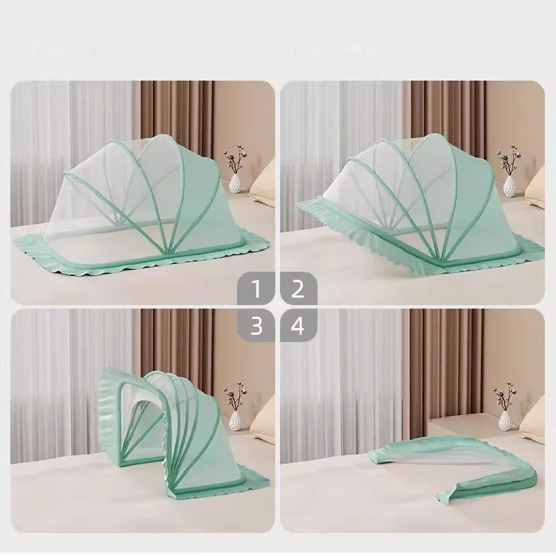 BreeziNest™ Foldable Baby Mosquito Net Canopy – Portable Bed Cover & Sunshade (0–12 Months)