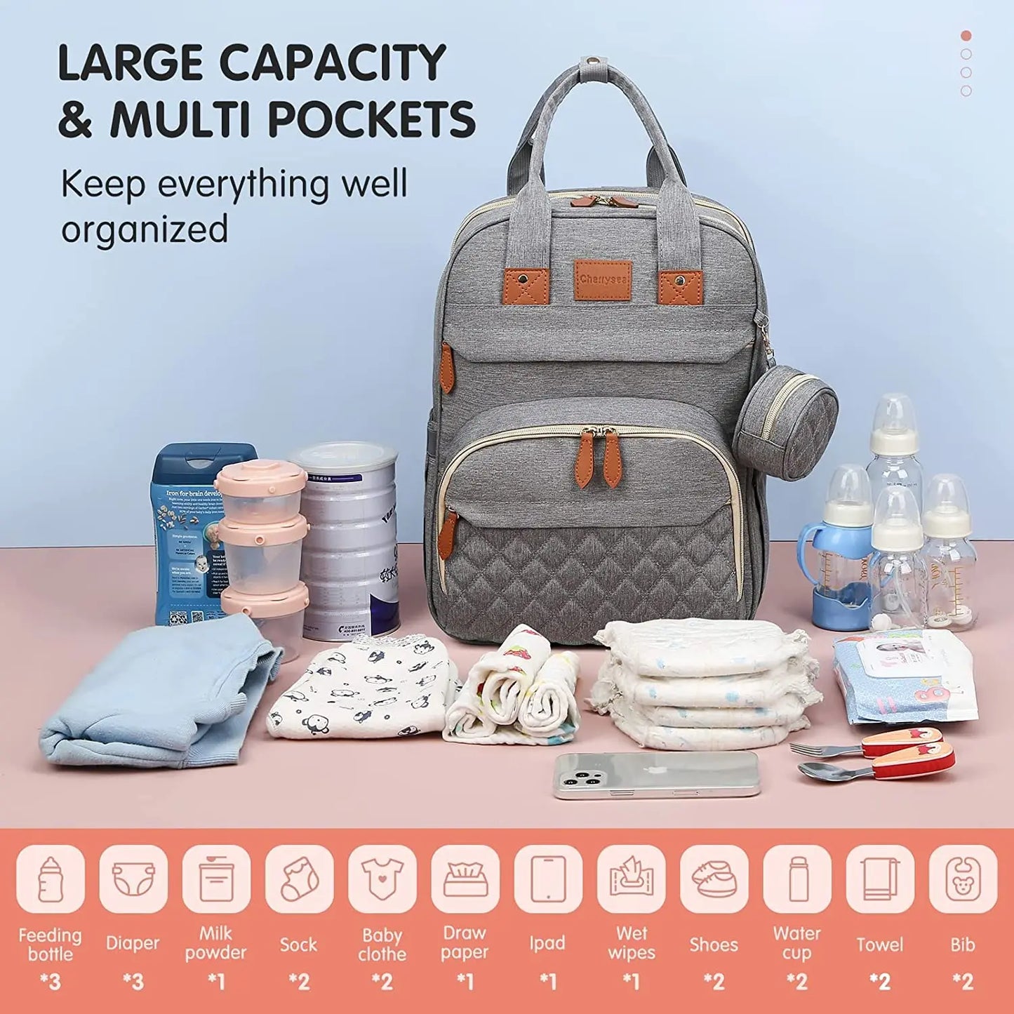 NestGo™ 3-in-1 Diaper Backpack with Foldable Baby Bed