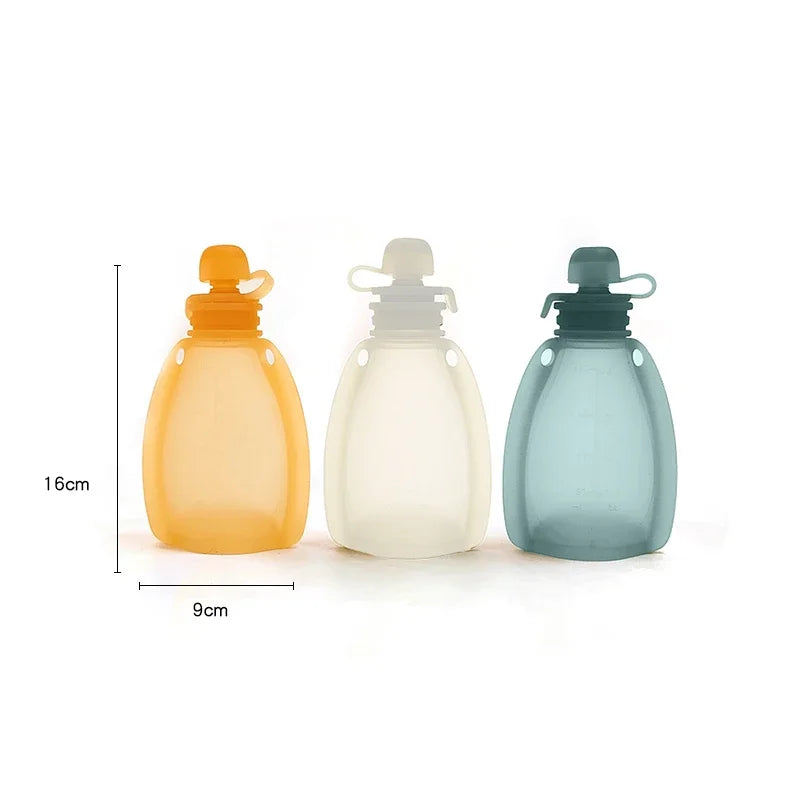 120ML BPA-Free Refillable Silicone Baby Food Bags