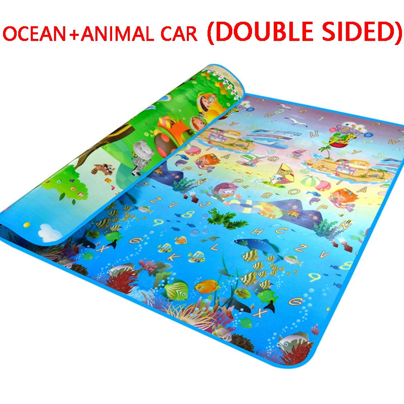 ComfyPlay™ Cartoon Baby Play Mat – Large Foldable EPE Foam Rug, Non-Toxic & Safe