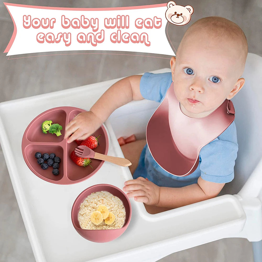 Kid's Silicone Dishes Set – 6 or 8-Piece Complete Mealtime Set