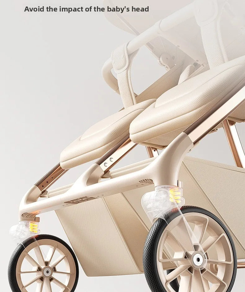 TwinGlide™ 2-in-1 Foldable Twin Baby Stroller – Lie-Flat Comfort, Heavy-Duty