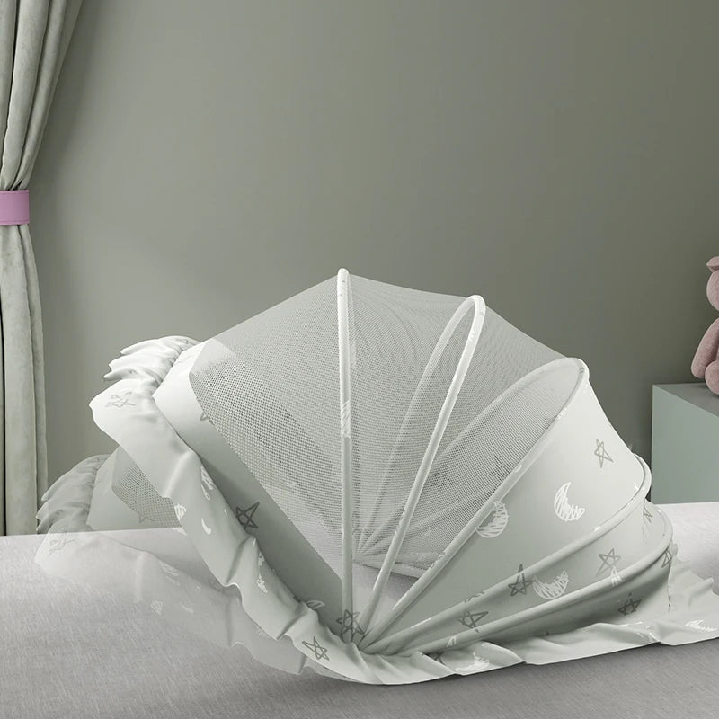 BreeziNest™ Foldable Baby Mosquito Net Canopy – Portable Bed Cover & Sunshade (0–12 Months)