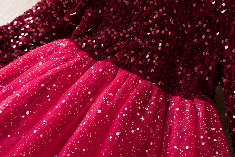 Sequin Girls Princess Party Dresses for Kids