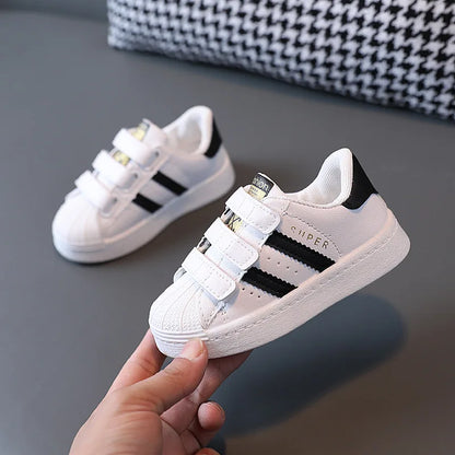 Kids White Fashion Sneakers