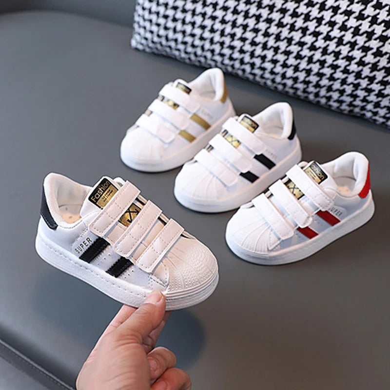 Kids White Fashion Sneakers