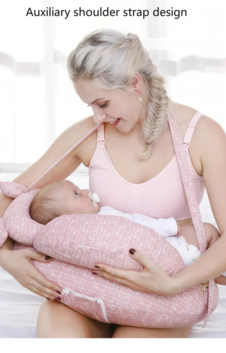 Multifunctional Baby Nursing Pillow with Strap – Soft Newborn Feeding Pillow