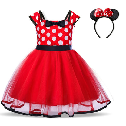 Cute Baby Girl Minnie Mouse Polka Dot Dress