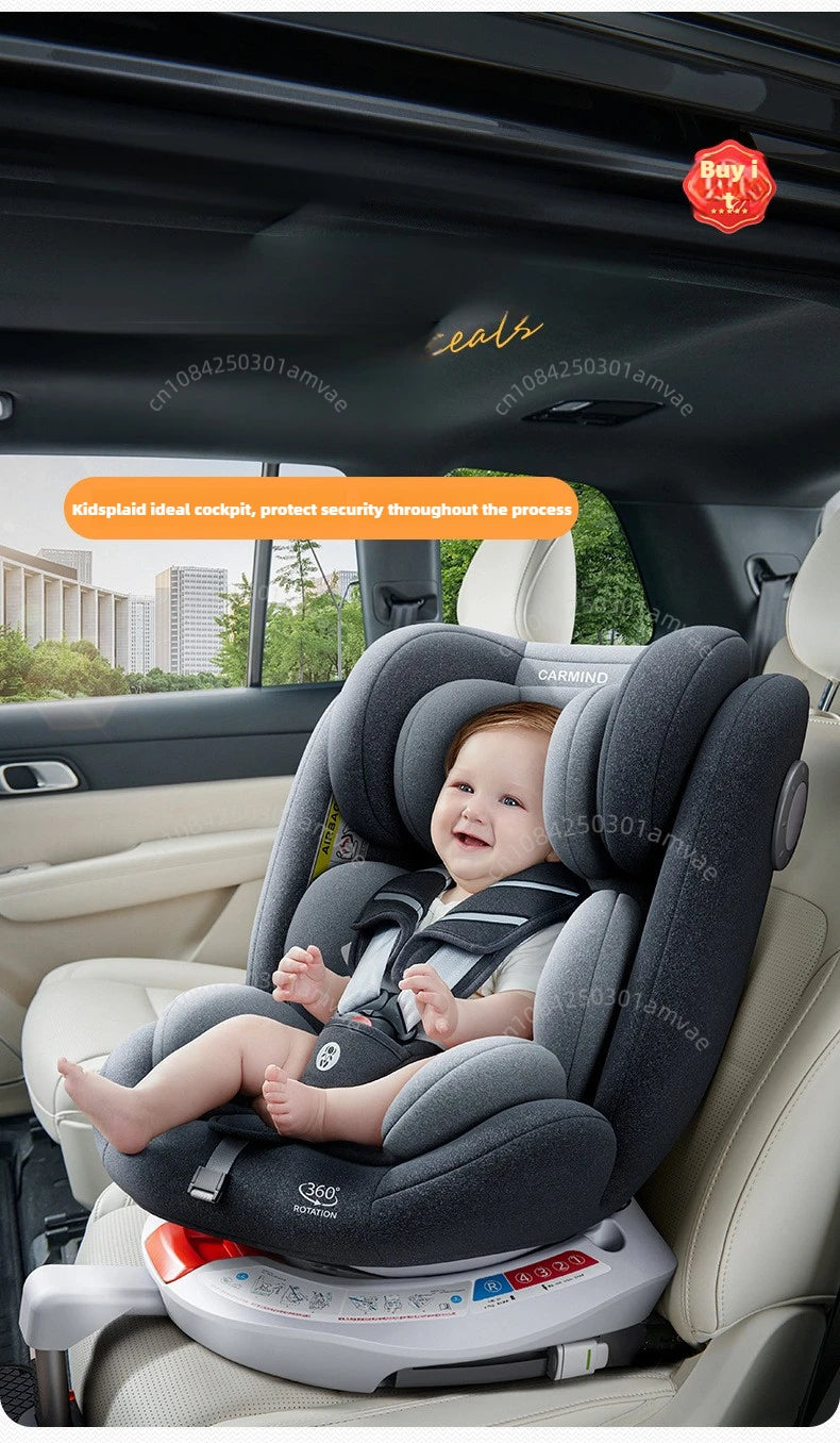 TM™ ISOFIX Child Safety Car Seat – 360° Rotatable Travel Seat for Newborn to 12 Years