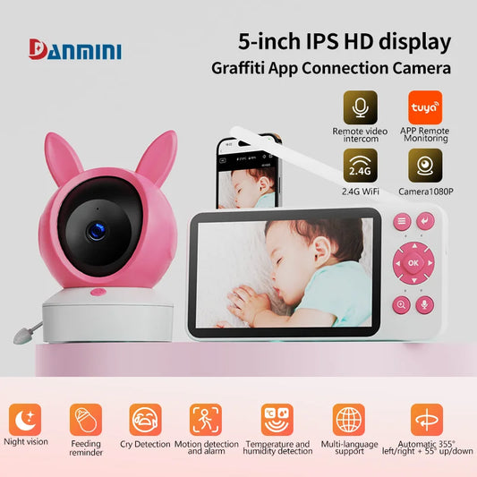 DANMINI™ 5-Inch HD Smart Baby Monitor (C8B)