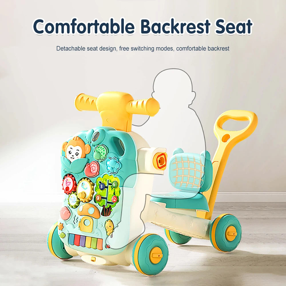 FunStep™ 5-in-1 Baby Walker – Activity Board, Play Table & Scooter for 0–2Y