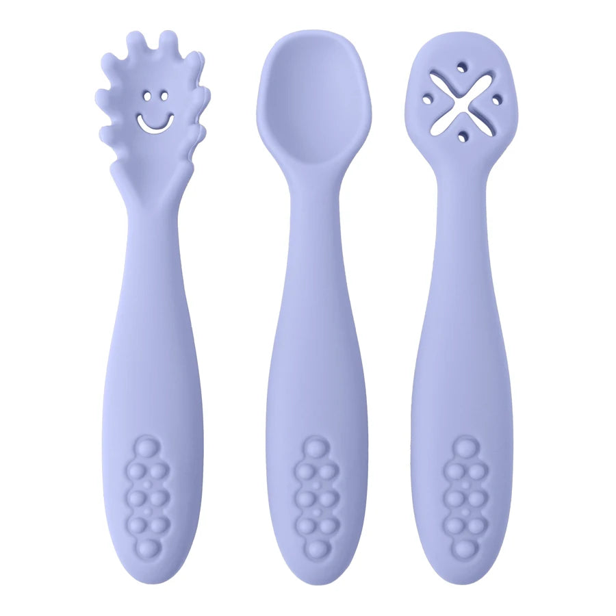 3PCS Cute Baby Learning Spoons Set